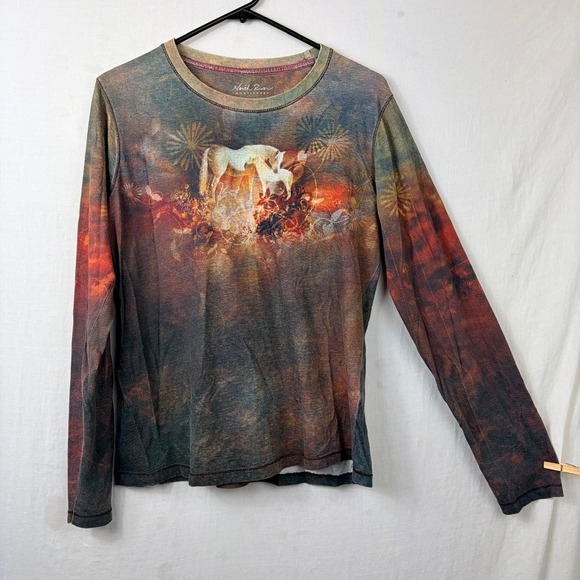 North River Outfitters Tops - North River Outfitters Horse Graphic Long Sleeve Tee Sz Medium Ethereal Western